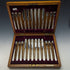 British Vintage Silver Plated Cutlery 12 Pair Set in Wooden Box Elkington
